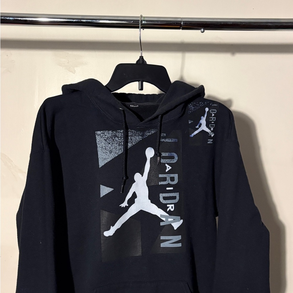 Jordan Black and Gray Graphic Hoodie